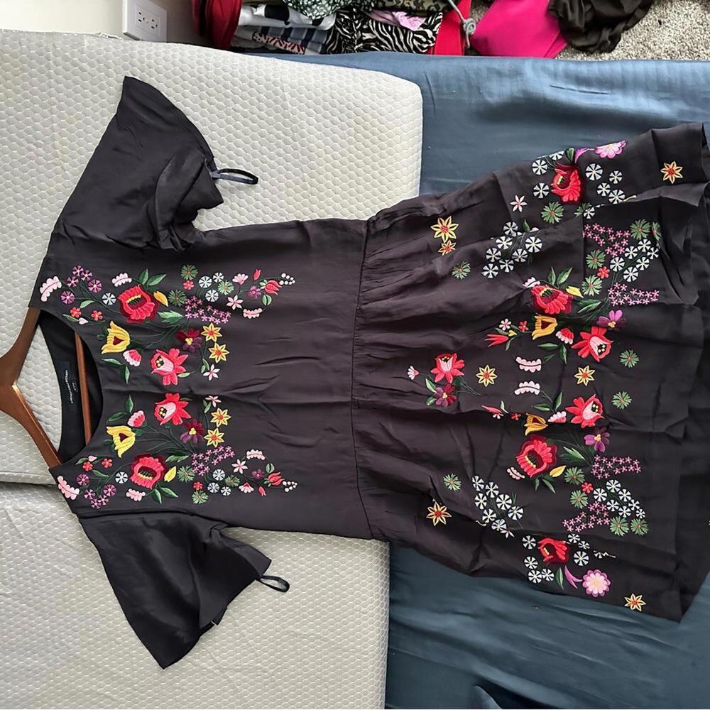 French Connection Embroidered Alice Drape Dress - Picture 6 of 8